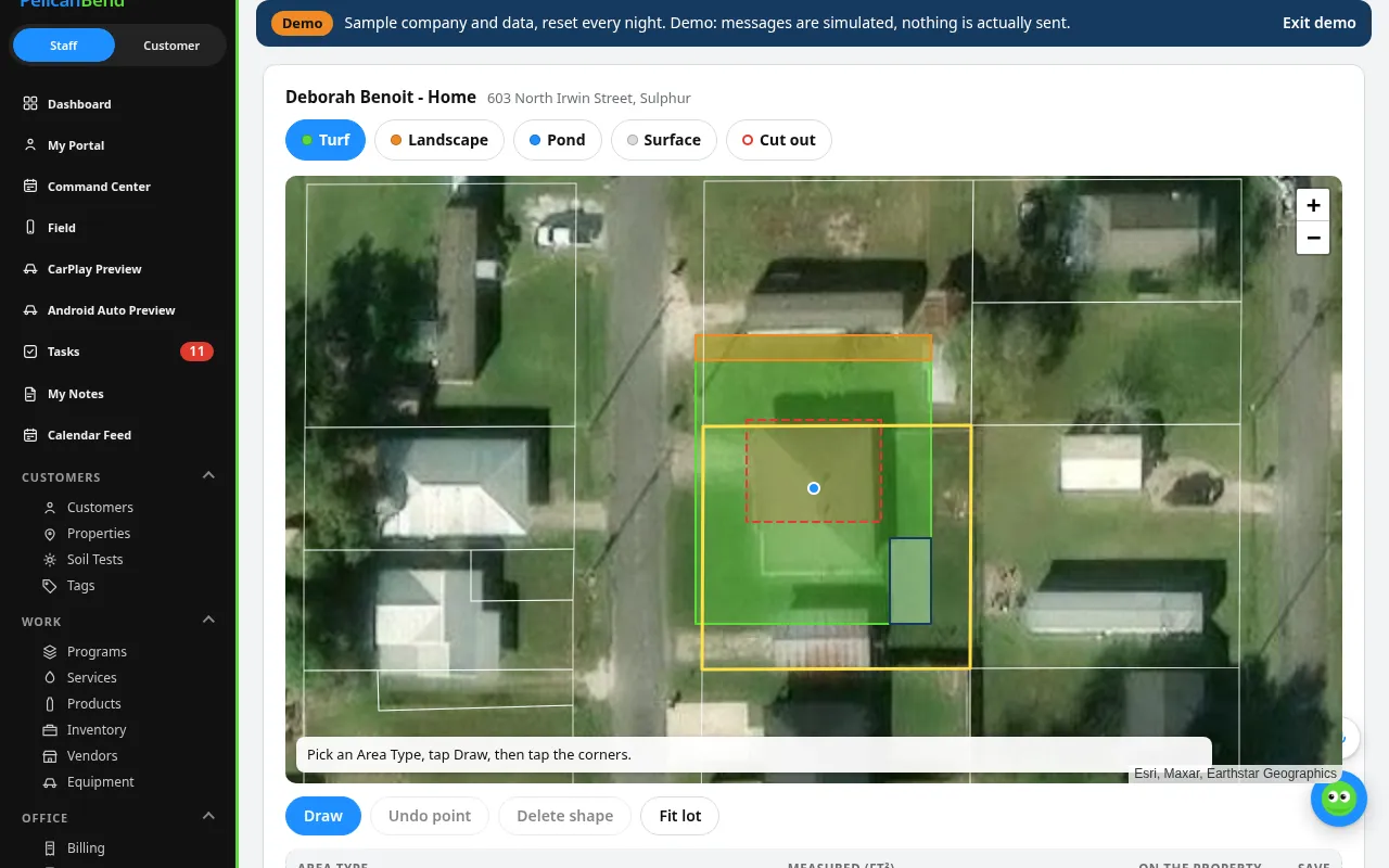 Aerial Measuring on a computer (demo company)