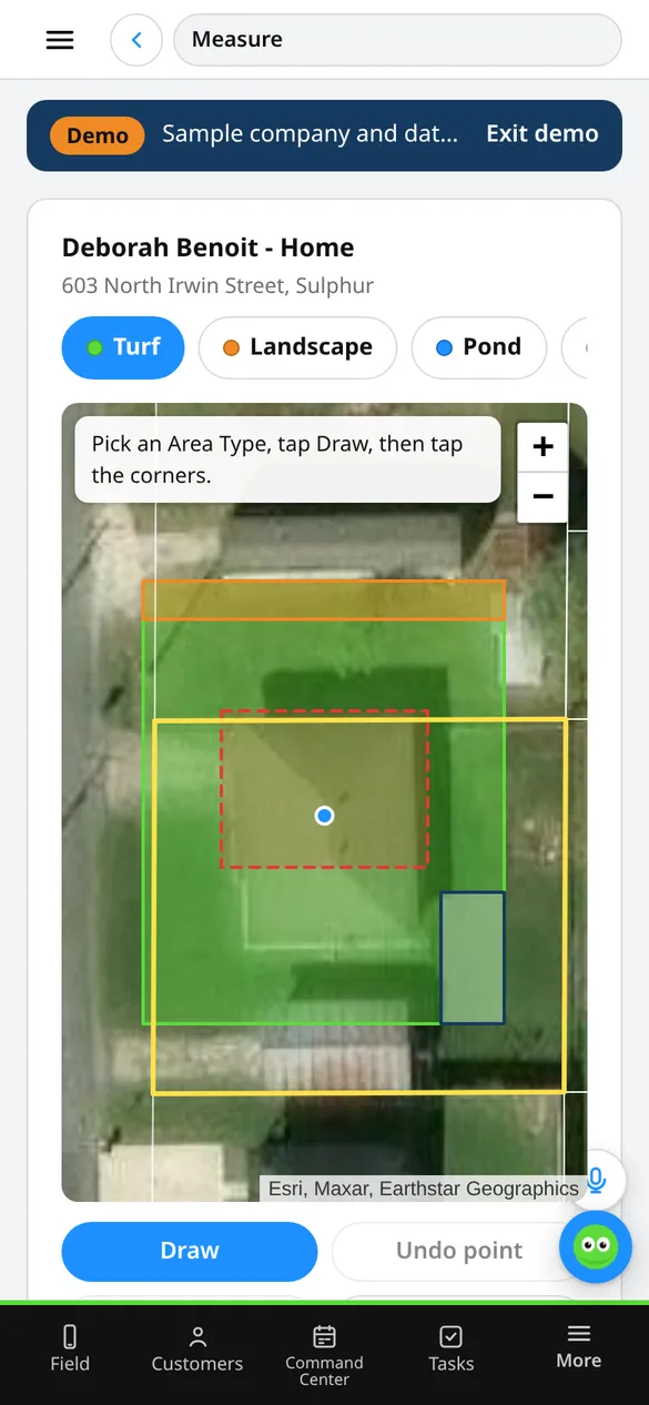 Aerial Measuring on a phone (demo company)