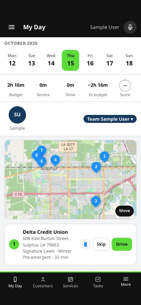 My Day on a phone (demo company)